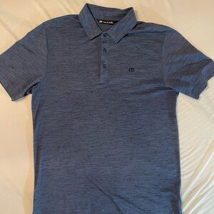 Travis Mathew Heathered Navy Short-Sleeve Polo